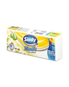 Kapesníky, papírové, 3vrstvé, 100 ks, "Sindy", heřmánkové