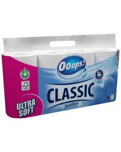 Toaletní papír "Ooops! Classic", 3-vrstvý, 8 rolí, sensitive