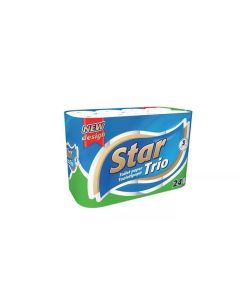 Toaletní papír, 3-vrstvý, 24 rolí, "Star"
