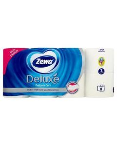 Toaletní papír "Deluxe",  bílá, 3vrstvý, 8 rolí, ZEWA 40868/3227-91