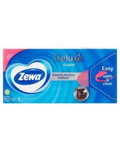 Kapesníky, papírové, 3vrstvé, 90 ks, ZEWA "Deluxe", bez vůně