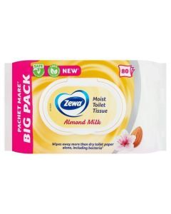 Vlhčené toaletní ubrousky "Almond Milk", 80 ks, ZEWA