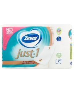 Toaletní papír "Just1", 5 vrstev, malé role, 6 rolí, ZEWA 488935