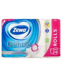 Toaletní papír "Deluxe",  delicate, 3vrstvý, 24 rolí, ZEWA 40883