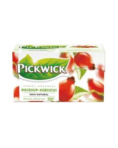 Čaj, bylinný, 20x2,5 g, PICKWICK, šípek a ibišek