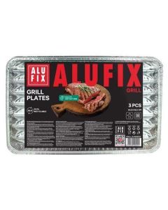Grilovací tác, 34,5 x 22,5 cm, obdélníkový, 3 ks, ALUFIX GRILL3UNINEW