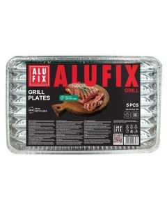 Grilovací tác, 34,5 x 22,5 cm, obdélníkový, 5 ks, ALUFIX GRILL5UNINEW