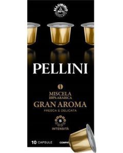 Kávové kapsle "Gran Aroma", kompatibilní s Nespresso, 10 ks, PELLINI 329070191