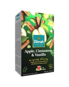 Černý čaj, 20x1,5g, DILMAH, jablko, skořice a vanilka