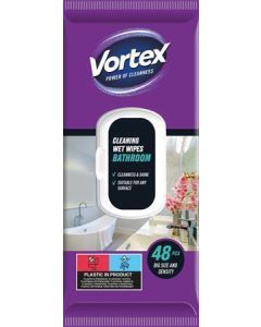 Vlhčené utěrky, koupelna, s uzávěrem, 48 ks, VORTEX