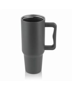 Termohrnek s brčkem, šedá, 1,2 l, s rukojetí, 1605TER030