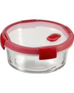 Dóza na potraviny "Smart Cook", červená, 0,6 l, kulatá, skleněná, CURVER