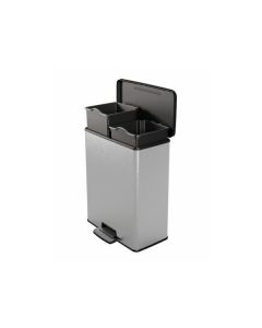 Odpadkový koš "Deco Bin Duo", černá-stříbrná, pedálový, 2x 26 l, CURVER 251002
