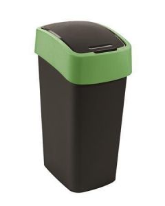Odpadkový koš "Pacific flip bin", černá-zelená, na tříděný odpad, 45 l, CURVER 229412 