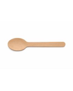 Lžíce, jednorázová, dřevo, 16 cm, 100 ks, SM-CS-16425