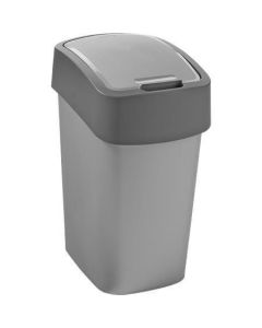 Odpadkový koš "Pacific flip bin", šedá-stříbrná, 9 l, CURVER 186133