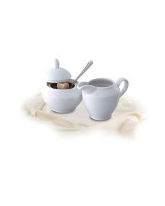 Cukřenka, porcelánová, 15 cl, ROTBERG, bílá s červeno-černým dekorem