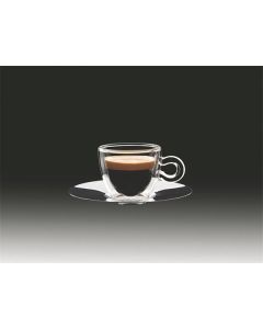 Hrnek espresso s nerezovým podšálkem "Thermo", 6,5 cl, dvoustěnný