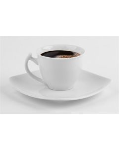 Čajový set  "Quadrato", bílá, porcelán, podšálek čtvercový, 25 cl, ROTBERG