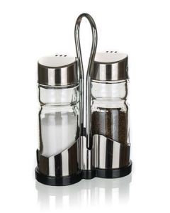 Stolní sada slánky a pepřenky "GasztroLine", sklo a nerez, 2 x 40 ml