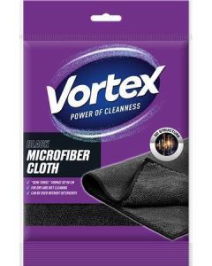 Čisticí hadřík, černá, mikrovlákno, 30 x 50 cm, 1 ks, VORTEX CLOTH130BKVORTEX