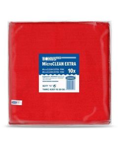 Utěrka "MicroCLEAN Extra", červená, univerzální, 10 ks, 40 x 40 cm, BONUS B277