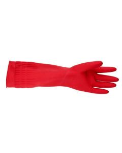 Gumové rukavice pro domácnost, červená, latexové, extra dlouhé, 38 cm, vel. S, BONUS B043
