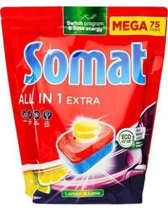 Tablety do myčky "All in 1 Extra", Lemon and Lime, 75 ks, SOMAT 31050118