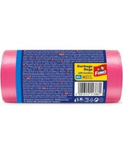Pytle na odpadky "Premium handles Aromatic", růžová, s vůní bílých květů, 40 l, 20 ks, FINO
