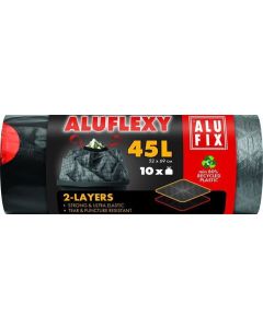 Pytle na odpadky "Aluflexy", černá, zatahovací, 45 l, 10 ks, LDPE, ALUFIX