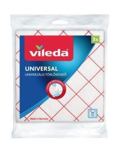 Utěrka, 34x36 cm, 3 ks, VILEDA "Universal", bílo-červená