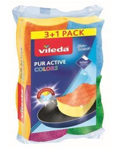 Čisticí houba "Pur Active Colors", 3+1 ks, VILEDA