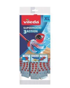 Podlahový mop "SuperMocio 3 Action", modrá, s mikrovlákny, VILEDA