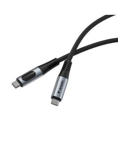 USB kabel, černá, USB-C / USB-C, 1,2 m, 100W, s displejem napájení, VERBATIM 31848