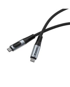 USB kabel, černá, USB-C / USB-C, 1,2 m, 240W, s displejem napájení, VERBATIM 31849