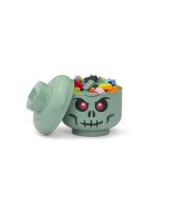 Úložný box ve tvaru hlavy minifigurky, Green Skeleton, malý, LEGO 40310803