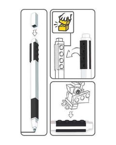 Gelové pero, černá, 0,7 mm, sada s minifigurkou, LEGO 52601
