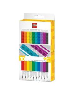 Gelové pero, 10 různých barev, 0,7 mm, sada, LEGO 53100