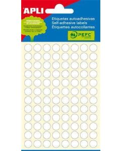 Etikety, bílé, kruhové, průměr 8 mm, 480 etiket/balení, APLI