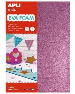 Pěnovka "Eva Sheets", mix barev, se třpytkami, 210 x 297 mm, A4, APLI 13171