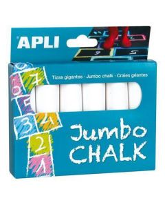 Křída, bílá, kulatá, jumbo, 6 ks, APLI