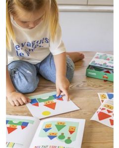 Samolepková hra "Vesnice", geometrické tvary, APLI Kids 19432