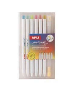 Mechanická pastelka "Color Click Mix", vícebarevná, sada, 6 ks/balení, APLI 20550