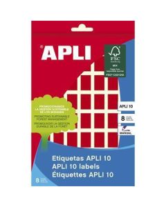 Etikety, červená, 12x18 mm, na ruční popis, 448 ks/bal., APLI