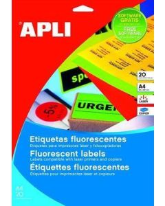 Etiketa, fluorescentní oranžová, 99,1 x 67,7 mm, zaoblené rohy, 160 ks/bal., APLI 02875