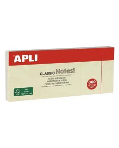 Samolepicí bloček "CLASSIC", žlutá, 38 x 51 mm, 100 listů, APLI 10977