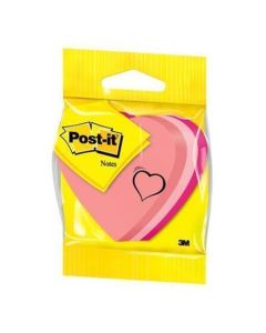 Samolepicí bloček ve tvaru srdce, růžová, 225 listů, 3M POSTIT 7100172402