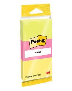 Samolepicí bloček, mix neonových barev, 38 x 51 mm, 3x 100 listů, blistr, 3M POSTIT 7100172319