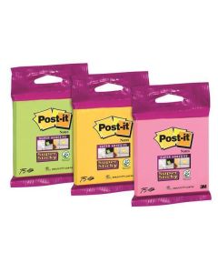 Samolepicí bloček "Super Sticky", mix barev, 76 x 76 mm, 75 listů, 3M POSTIT 7100172224