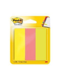 Samolepicí záložky, mix neonových barev, 25 x 76 mm, 3x 100 listů, 3M POSTIT 7100172769